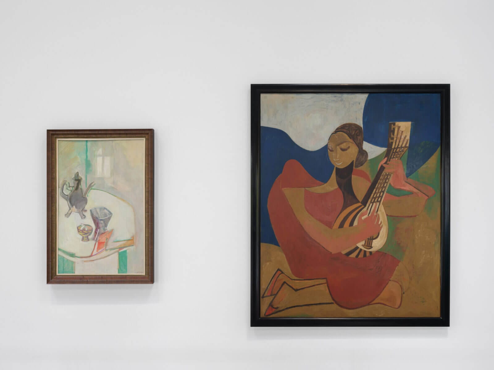 Françoise Gilot, Intéreur à Neuilly avec coquillage, 1958; Joueuse de Mandoline, 1953.  
FAMM (Female Artists of the Mougins Museum), France – The Levett Collection.
