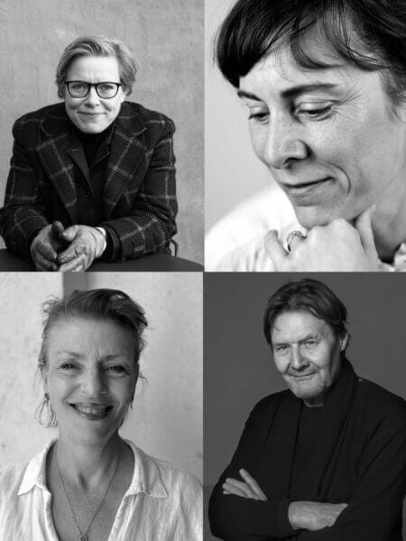 fyra porträtt i bilden: Lena Andersson, Kristina Sigunsdotter. Cecilia Sjöholm, Johan Rabaeus.