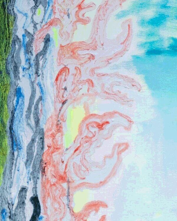 Detaljbild av en målning.