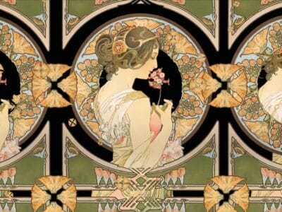 Bild från Immersiva utställningen med Alfons Mucha.