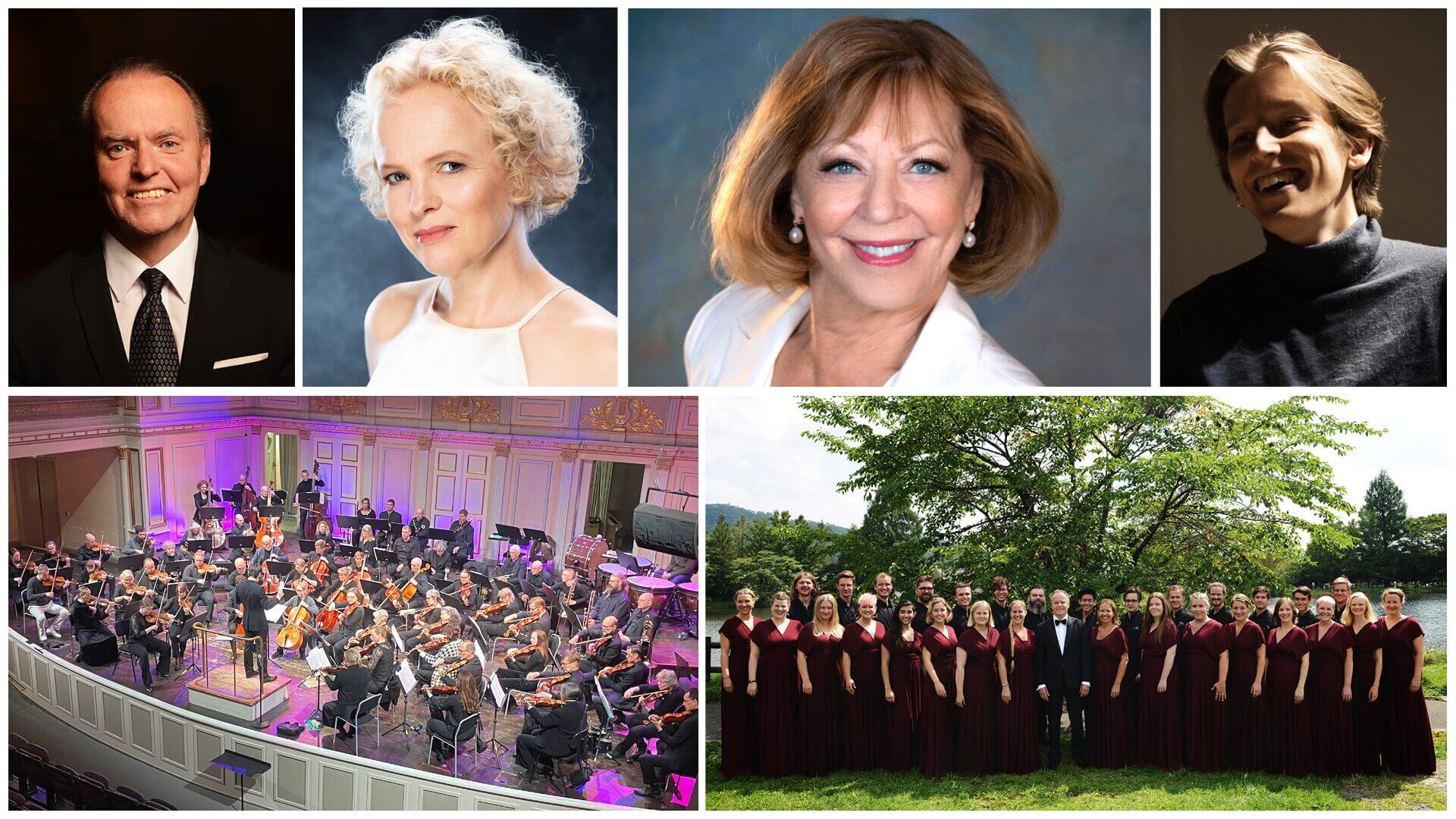 Bildcollage med bl.a. Orkester Filialen, Lill Lindfors och Kerstin Avemo.